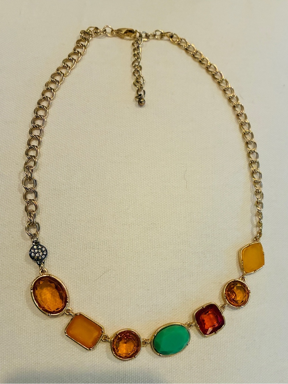 LC Lauren Conrad Gold-Tone Necklace with Amber, Yellow & Green Stones